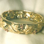 bracciale in oro giallo con rubini
